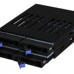 Each of the drive sleds holds a standard 11mm 2.5" HD, or larger if you remove the sled top