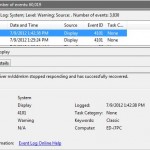 Event viewer details for the 4101 video driver error