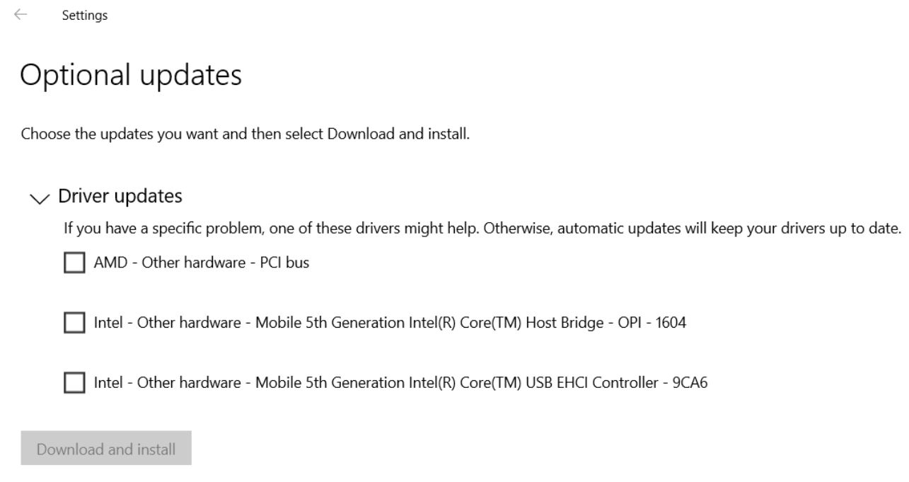 Future Win10 Driver Updates All Optional.example