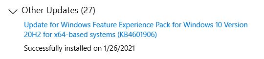 Pondering Windows Experience Pack Updates.update-history