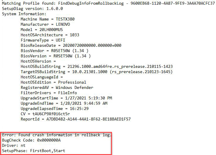 X380 Yoga 21301 Installation Issues include a bugcheck 0x0A stop error.