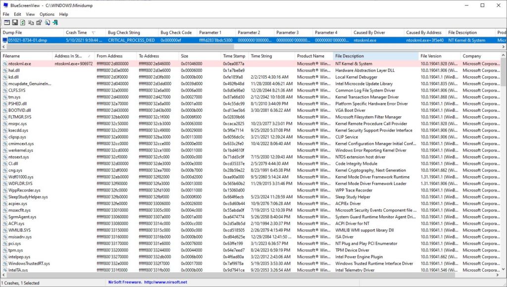 NirSoft BlueScreenView Worth Learning.bsd-windows