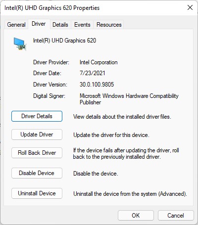 Discretionary New Intel 30.0.100.9805 Graphics Driver