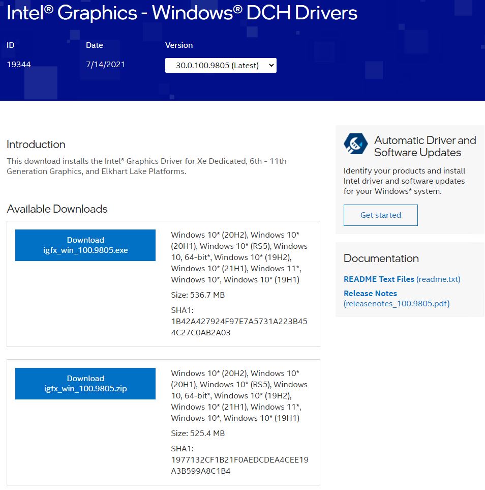 Discretionary New Intel 30.0.100.9805 Graphics Driver.download