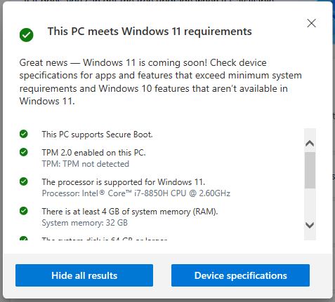 Checking Target PC Windows 11 Readiness