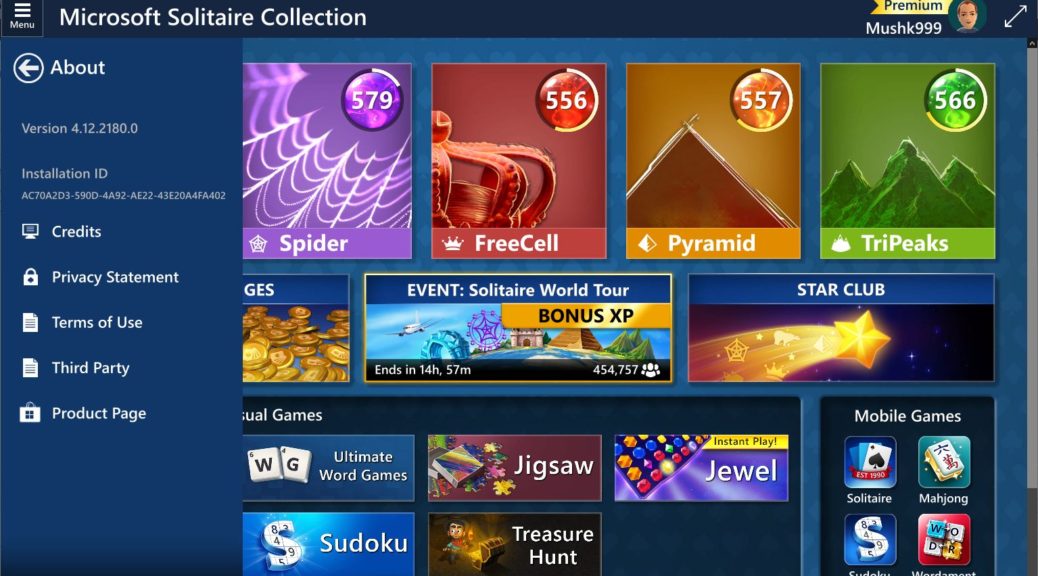 Check out Microsoft's - Microsoft Solitaire Collection