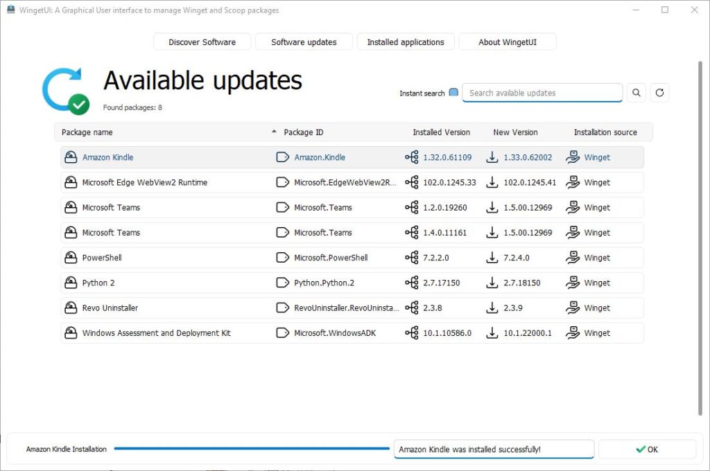 Winget.UI Offers Useful Update Capability.updates