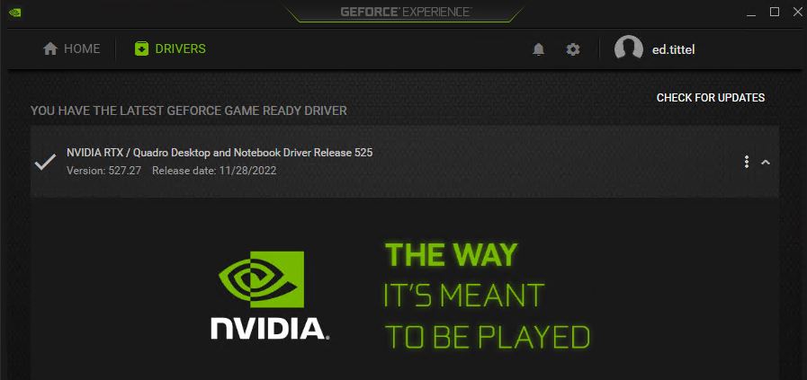 Drivers hotsell geforce experience