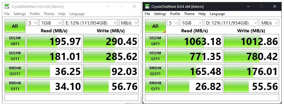 Newer USB Justifies Added Costs (old/left;new/right)