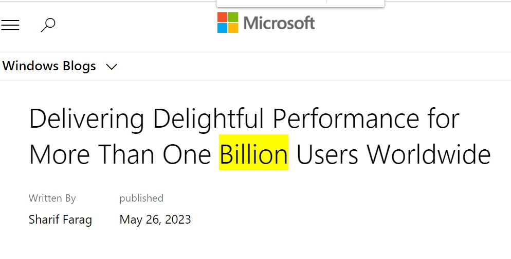 Windows 11 User Count Tops 1B Worldwide