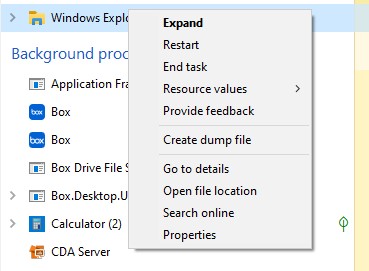 File Explorer Restart Fixes Start Menu