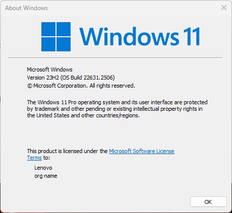 Update to Win 11 23H2 was showing as available but not now