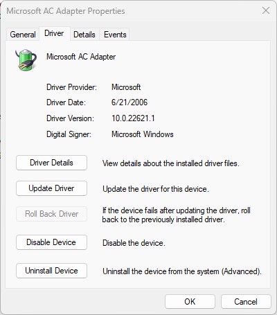 2006 Microsoft Device Driver Date