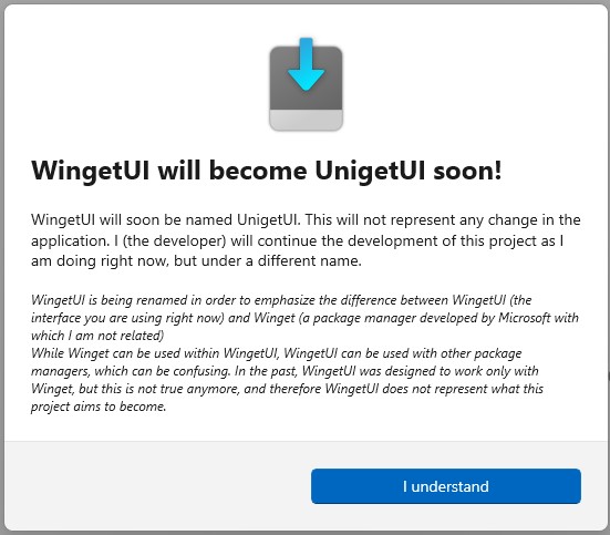 WingetUI Announces UnigetUI Name Change