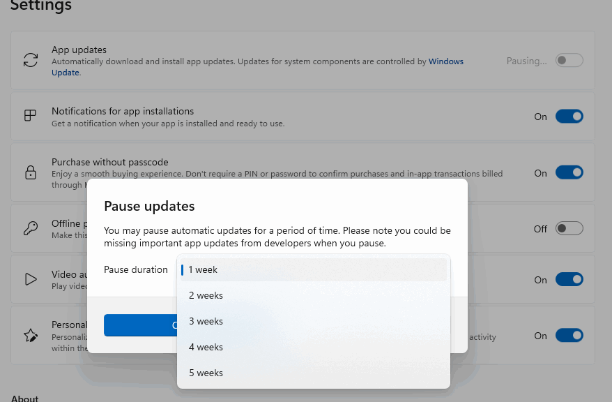 Windows Store Auto-Update Policy Change