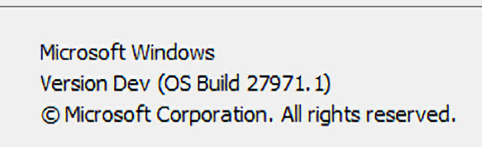 Version Dev Gets No 25H2