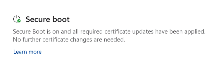 Windows Security Checks Secure Boot