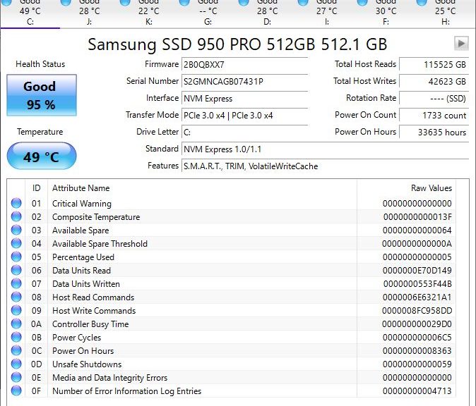 CrystalDiskMark shows general and detailed measures of HDD health: Hard Disks Remain Useful PC Storage Devices