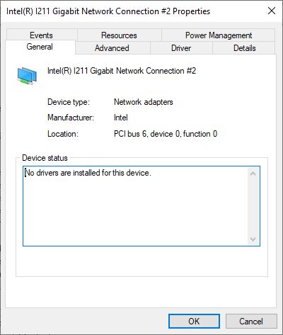 GbE Adapter Driver Goes MIA
