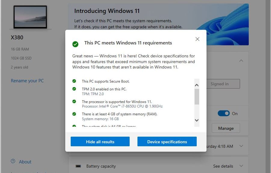 Windows 11 Update Allowed on Out-of-Spec PCs