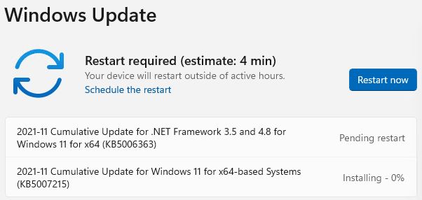 Estimating Windows 11 Restart Time