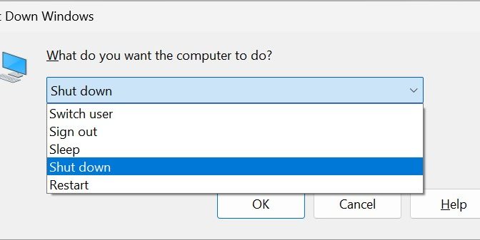 Finding New Windows 11 Shutdown Dialog Box