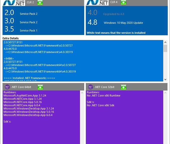 Checking Windows .NET Versions Installed