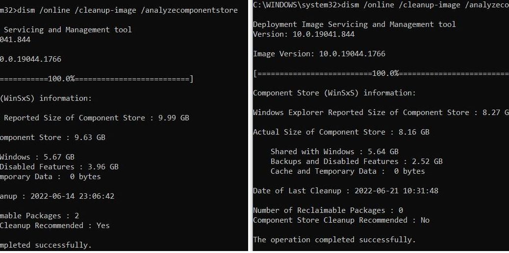 DISM Component Store Cleanup