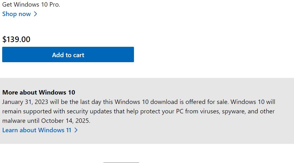 Windows 10 EOS Hits January 31
