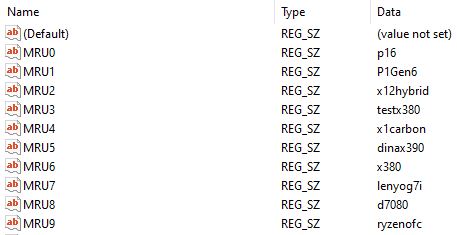 A simple registry hack cleans out stale RDC items. Be sure to close and re-open the editor to see that current list, tho...