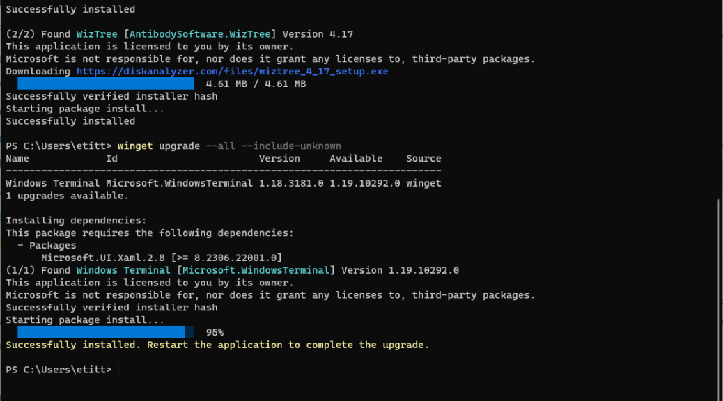 New WT 1.19.10292 Solves Self-Update