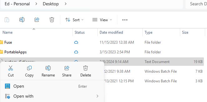 Restoring some much-needed clarity and purpose to the Explorer right-click context menu, Build 26058 Explorer Brings Button Labels Back.