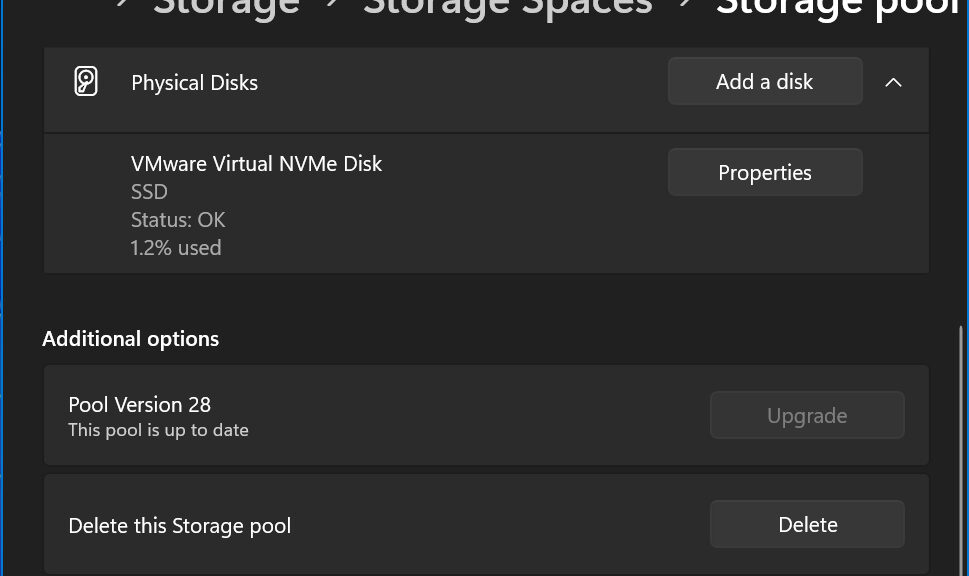 24H2 Versions Gain Storage Pool Delete (Source: WindowsLatest)