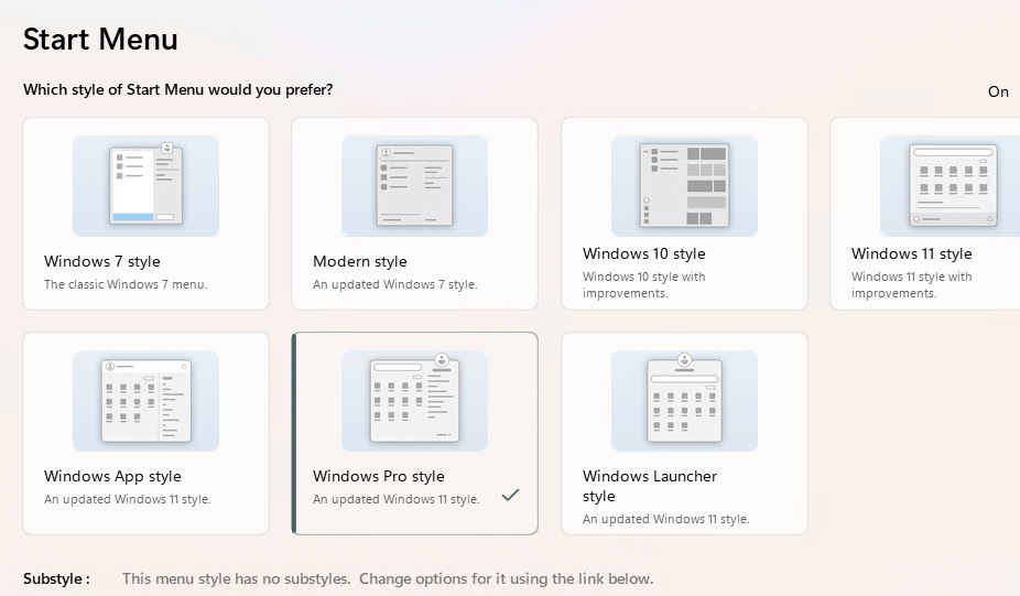 Bring Up Start Menu Inside Start11v2