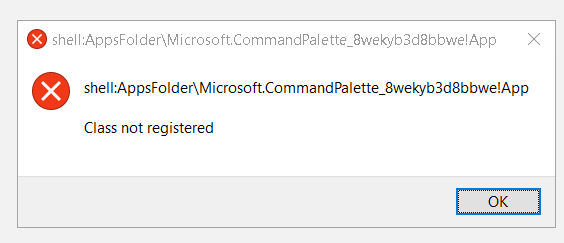 PowerToys ComPal Error Comes & Goes