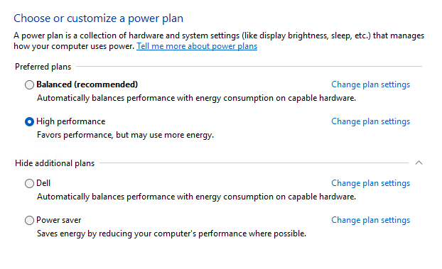 Dell Updates Replaces Power Plan