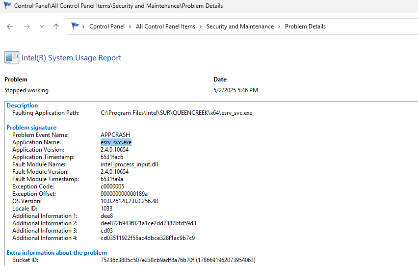 Chasing Intel esrv_svc.exe