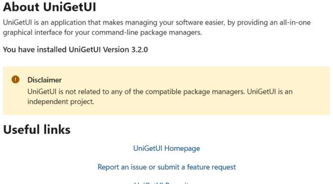 Interesting UniGetUI Update Shenanigans