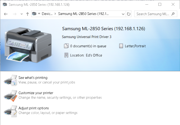 HP Aces Samsung Printer Driver Handoff