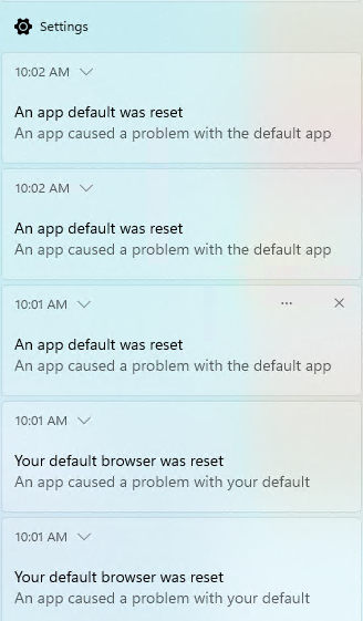 Beta Build Resets Browser Default: Edge