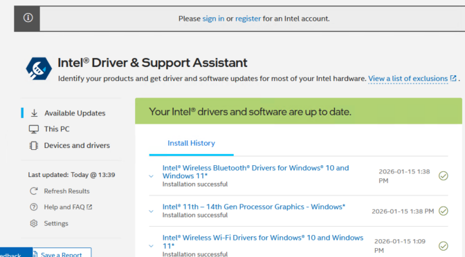 Intel Graphics DSA Update Weirdness