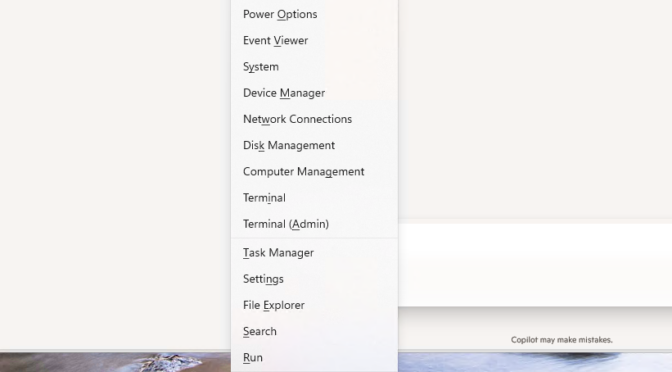 Fixing WinKey+X Menu Change