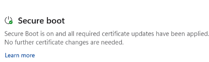 Windows Security Checks Secure Boot