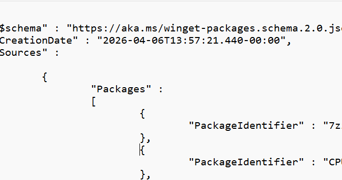 WinGet Export/Import Aces App Handling