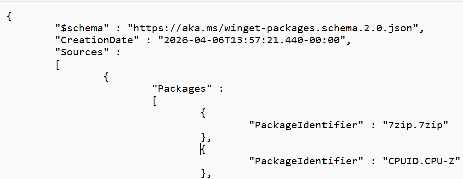 WinGet Export/Import Aces App Handling