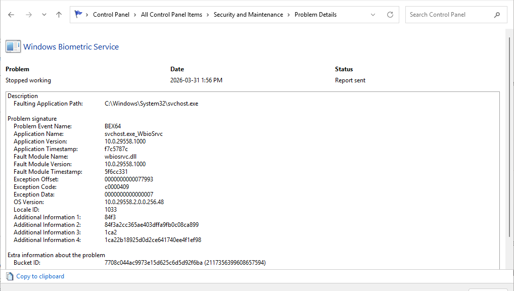 Rolling Back Fingerprint Reader Driver