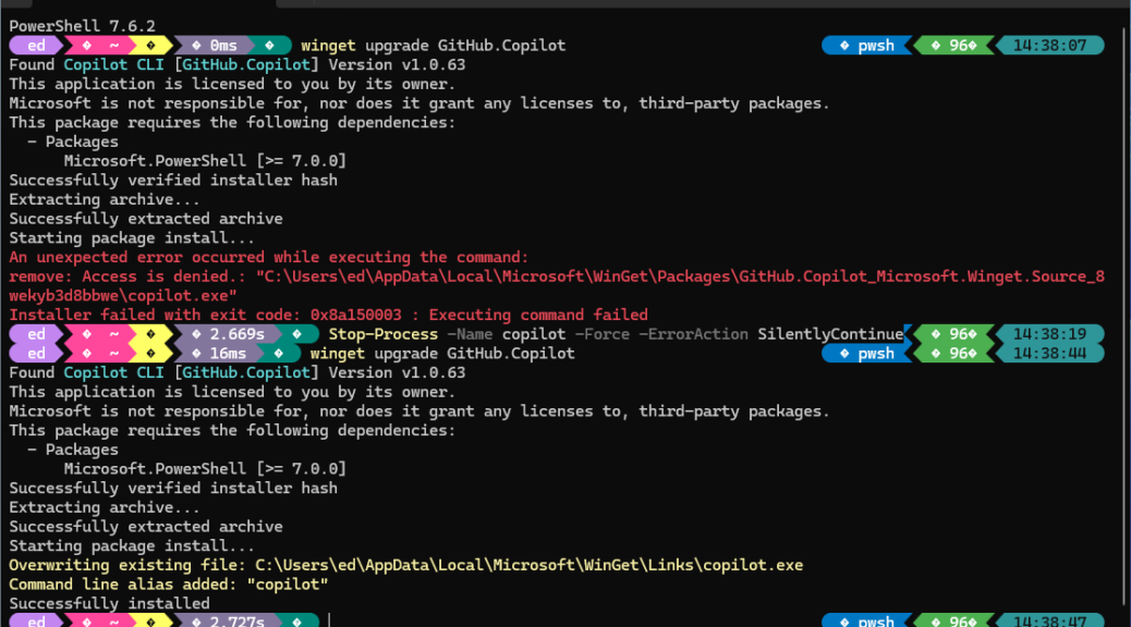 WinGet Copilot CLI Update Gets Interesting
