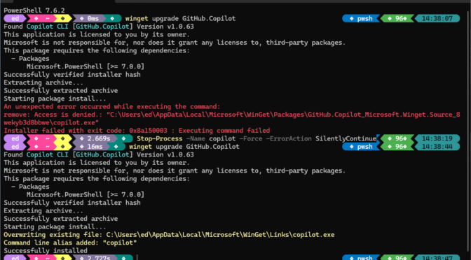 WinGet Copilot CLI Update Gets Interesting