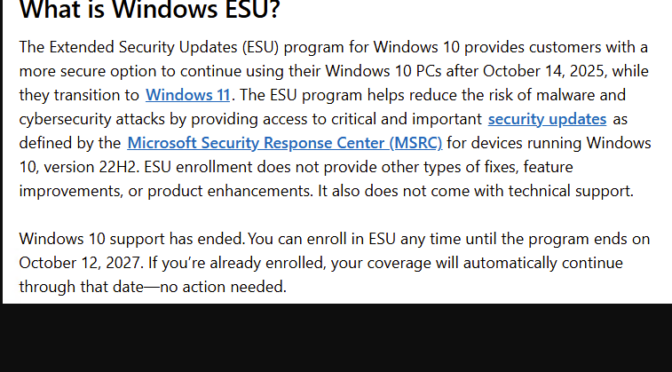 Windows 10 ESU Gets Another Year