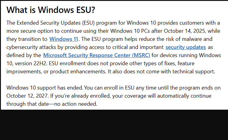 Windows 10 ESU Gets Another Year
